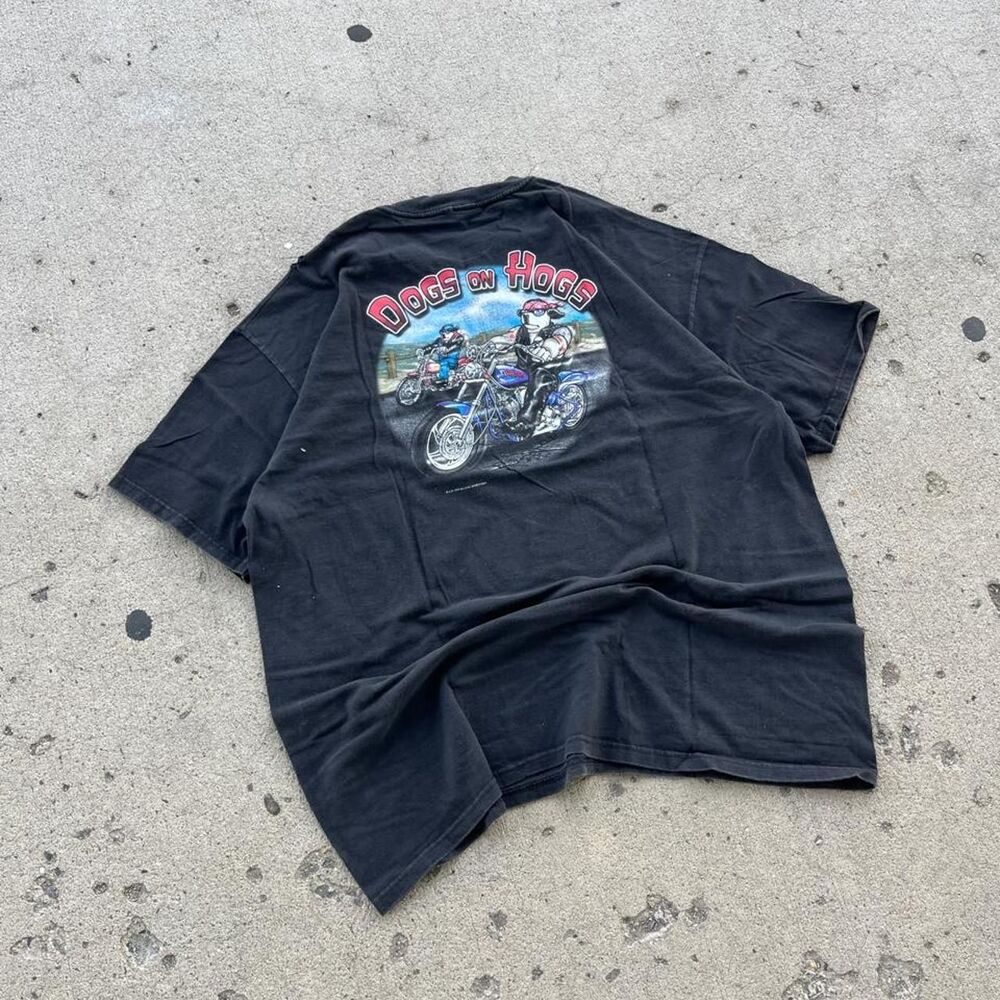 Vintage Big Dogs Dogs On Hogs Biker Graphic Tee Shirt